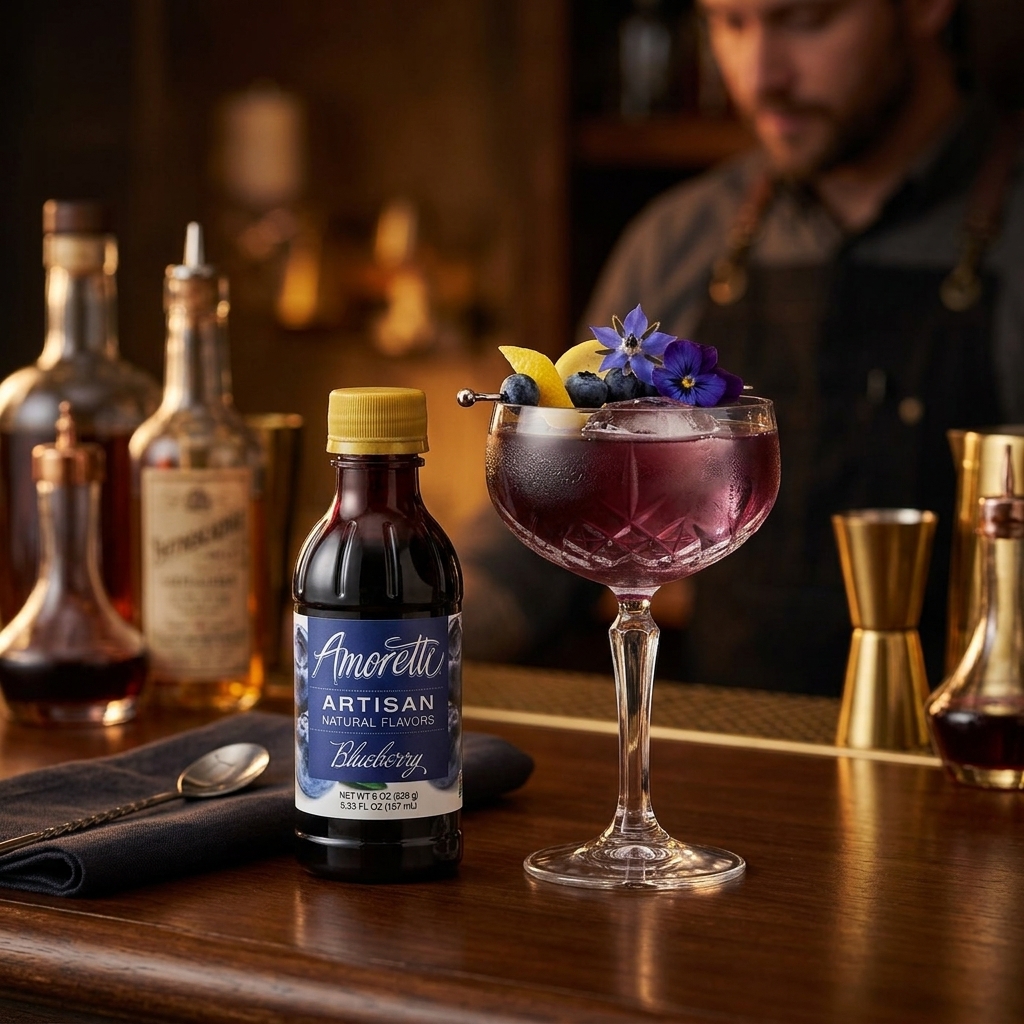 Luxury cocktail bar with Amoretti artisan flavors