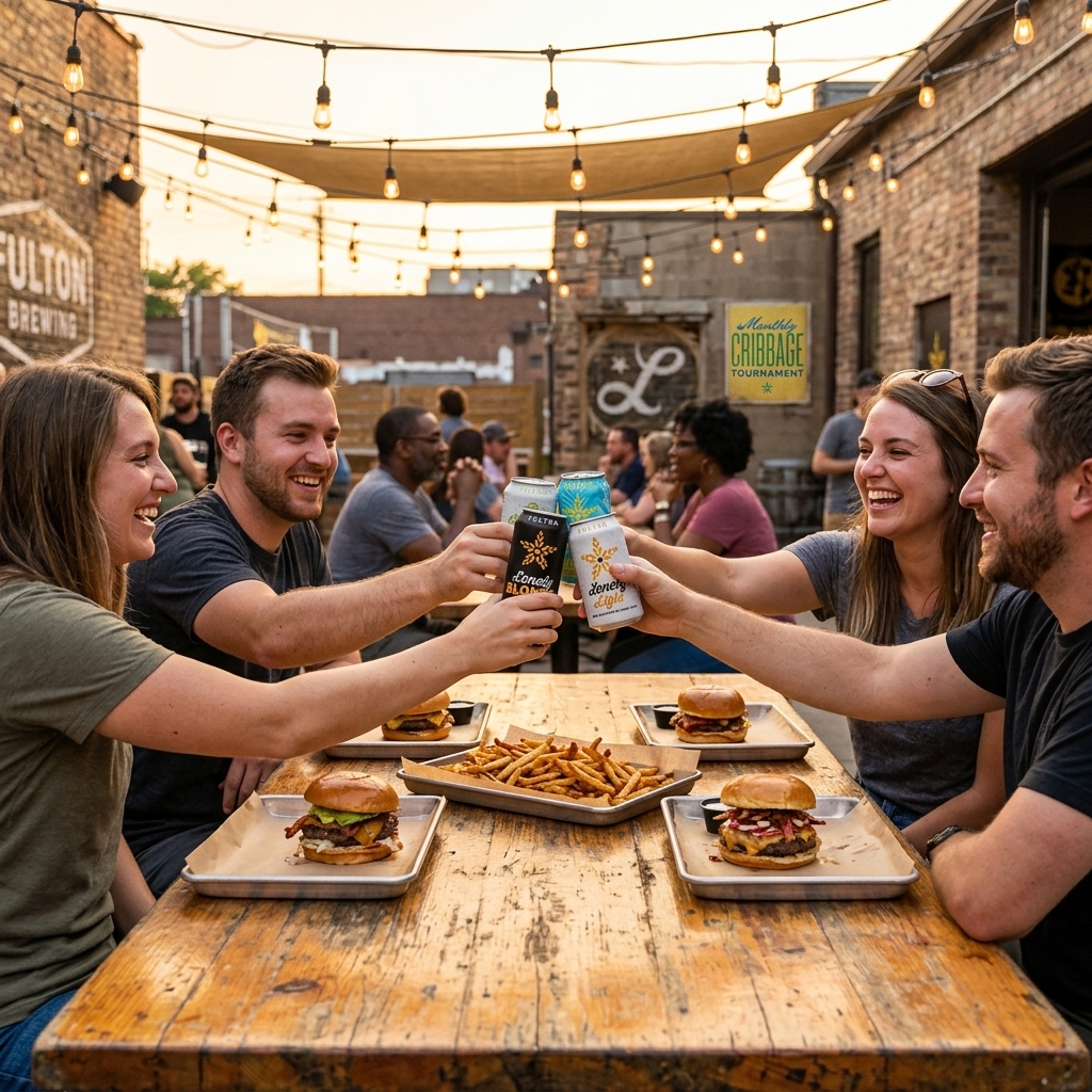 Fulton taproom patio gathering