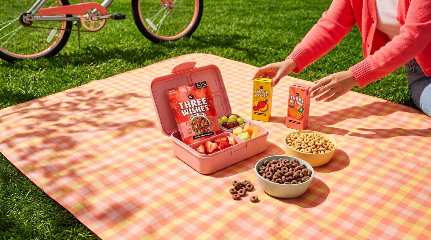 Outdoor picnic with cereal