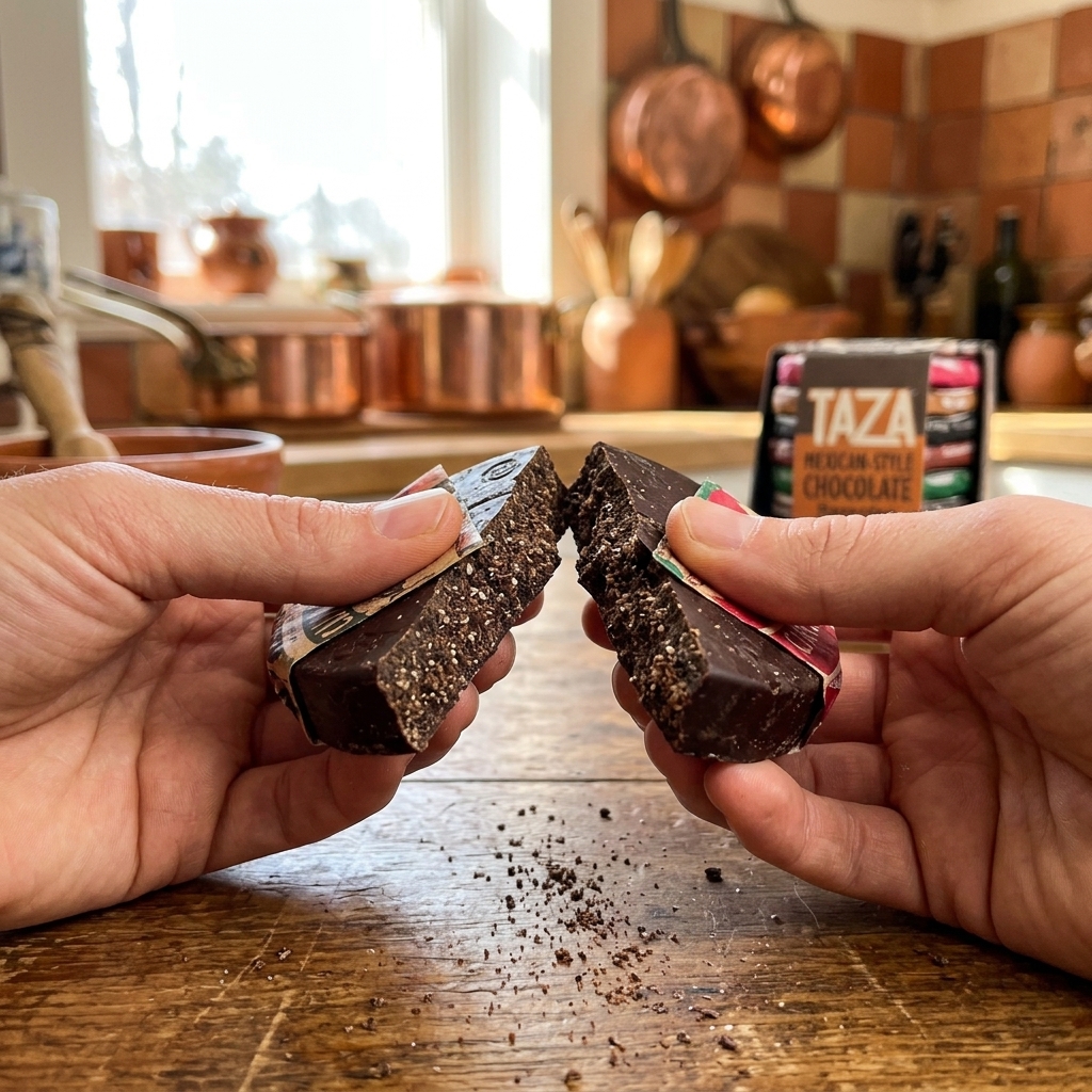 Taza chocolate disc breaking detail