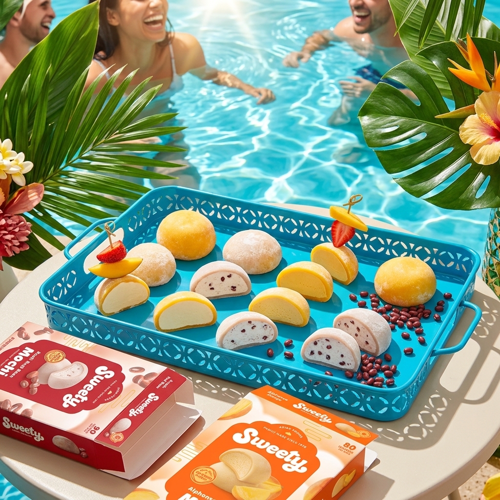 Pool party with Sweety mochi ice cream