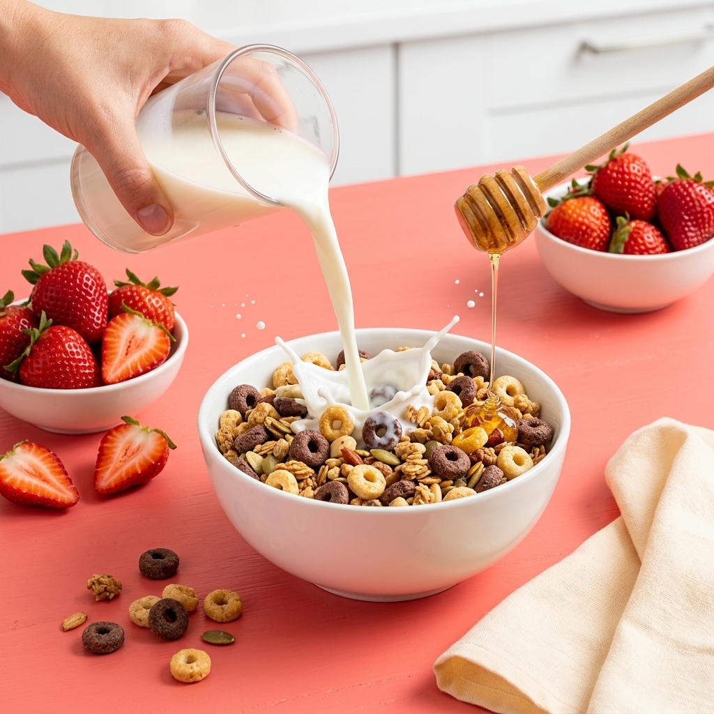 Bright breakfast flat-lay