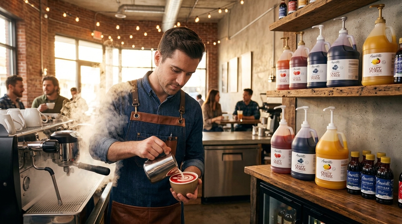 Italian dessert table with Amoretti products
